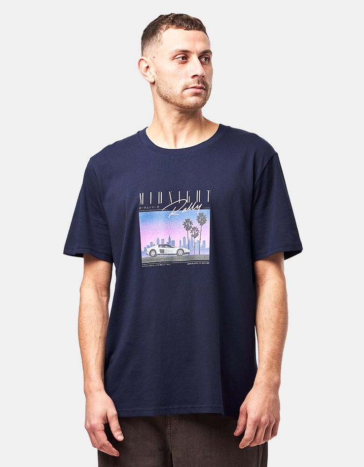 Route One Midnight Rally Organic T-Shirt - French Navy