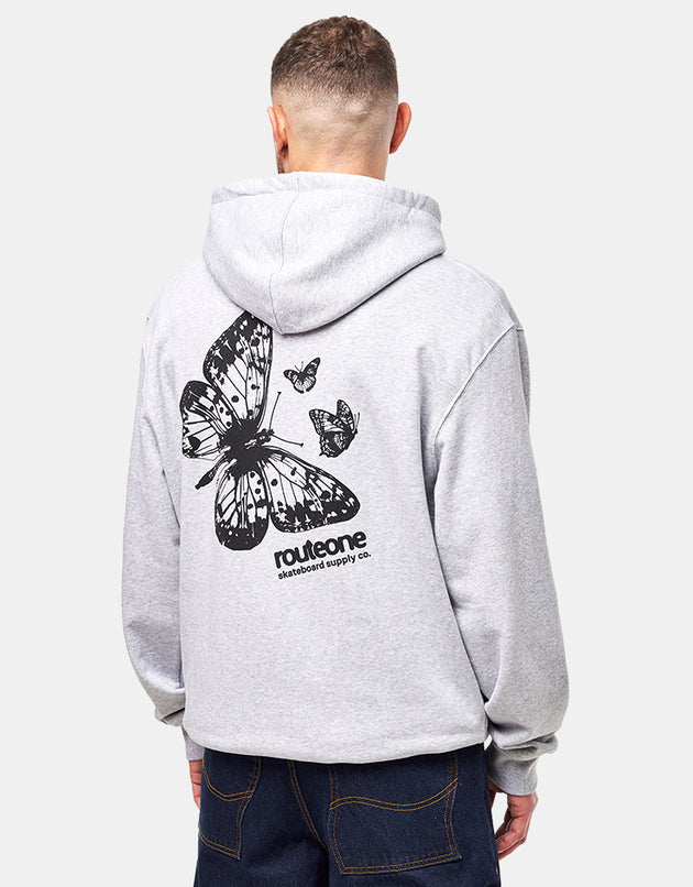 Route One Flutter II Heavyweight Pullover Hoodie (400gsm) - Heather Grey
