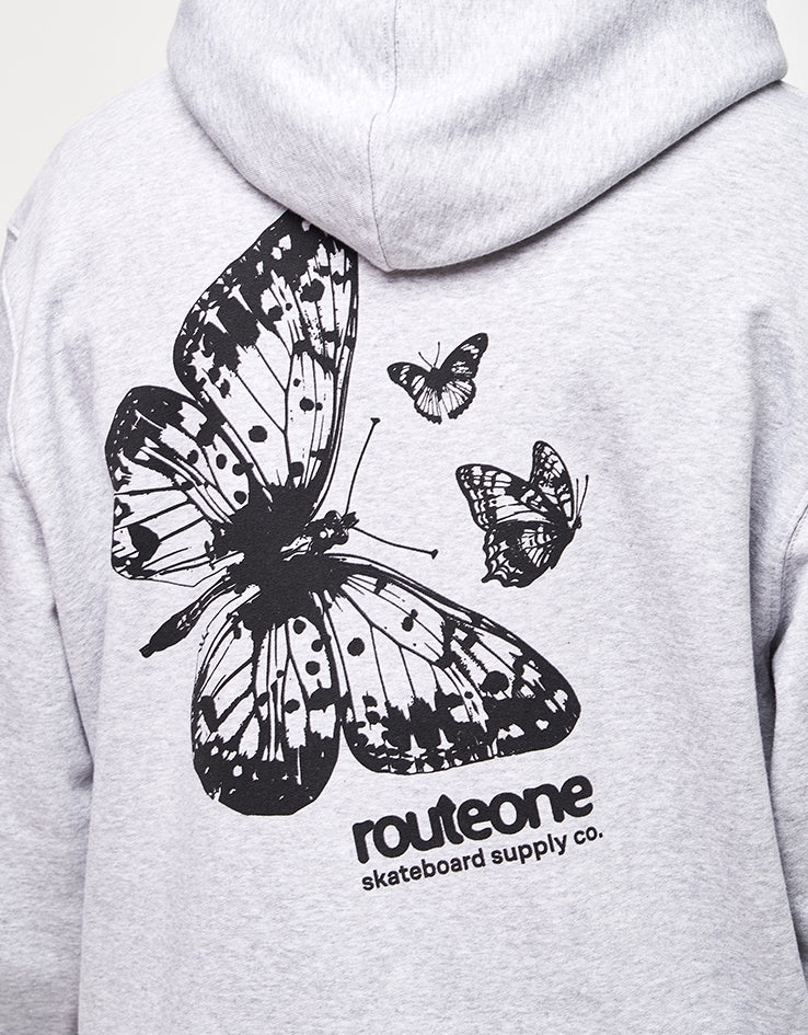 Route One Flutter II Heavyweight Pullover Hoodie (400gsm) - Heather Grey