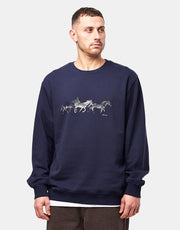 Route One Wild Horses Heavyweight Sweatshirt (400gsm) - Navy