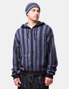 Dime MTL Mohair Striped Zip Hoodie - Blue
