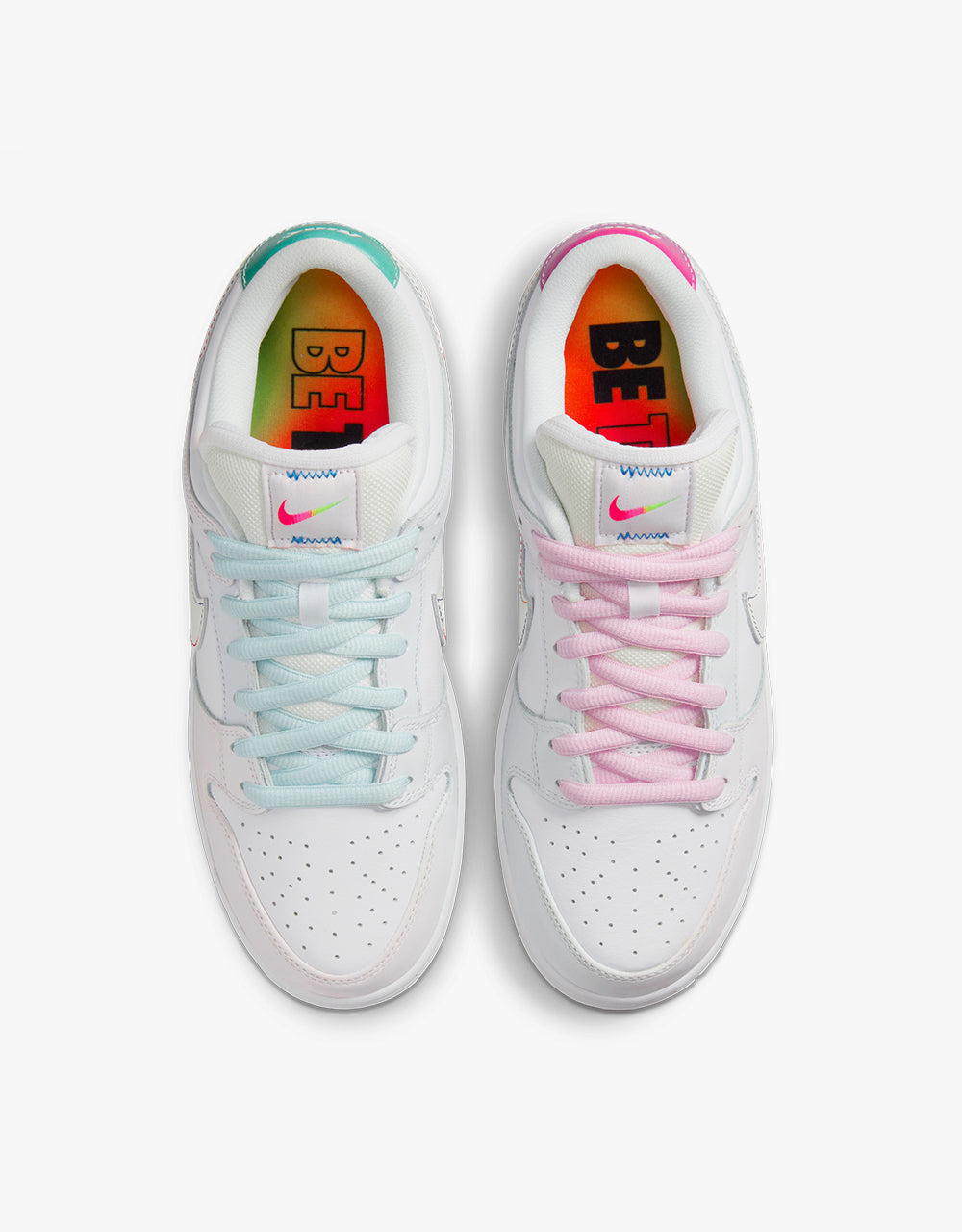 Nike SB 'Be True' Dunk Low Pro Skate Shoes - White/Summit White-Rainbow