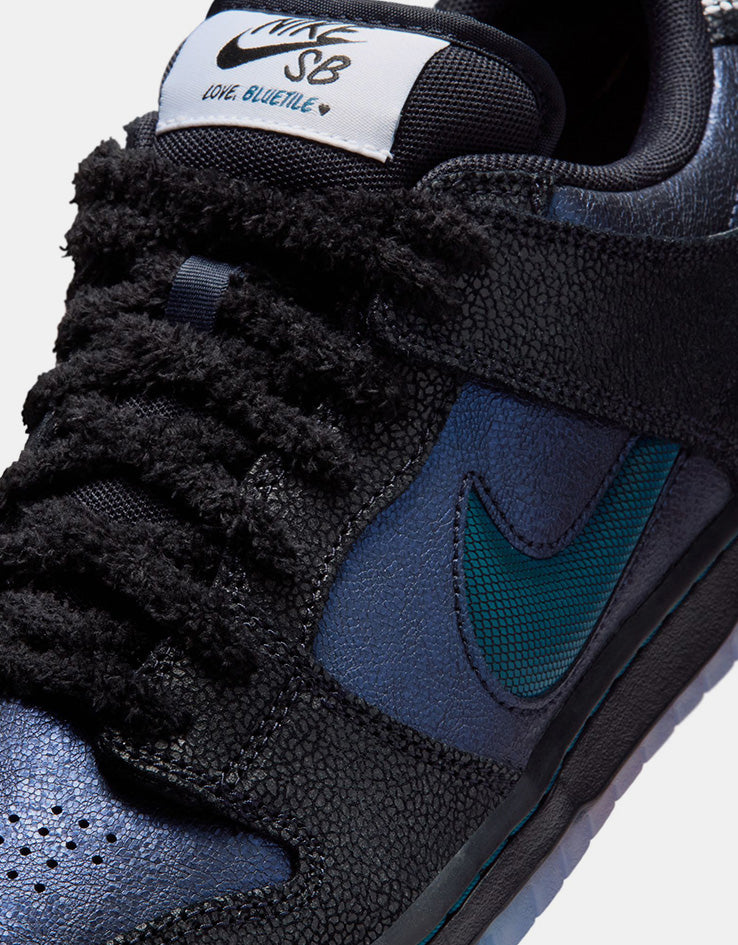 Nike SB 'Bluetile' Dunk Low Pro QS Skate Shoes - Black/Marina-White-Campfire Orange
