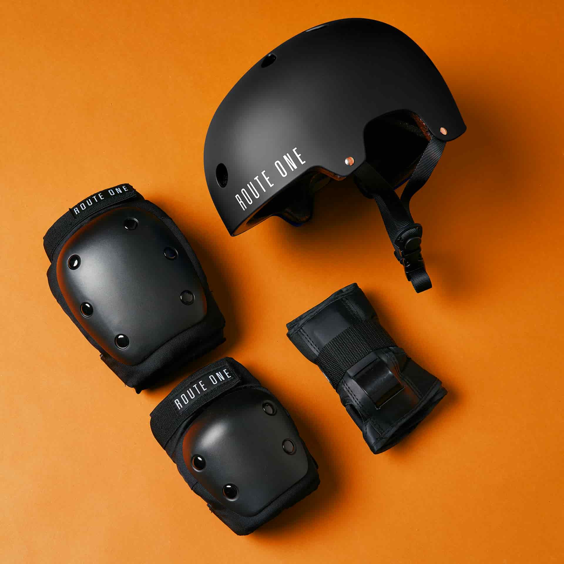 Helmets and pads for skateboarding