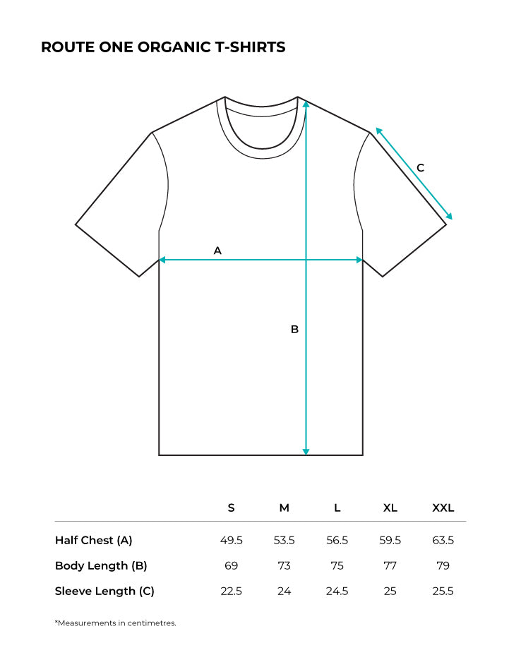 Route One Organic T-Shirt Fit Guide
