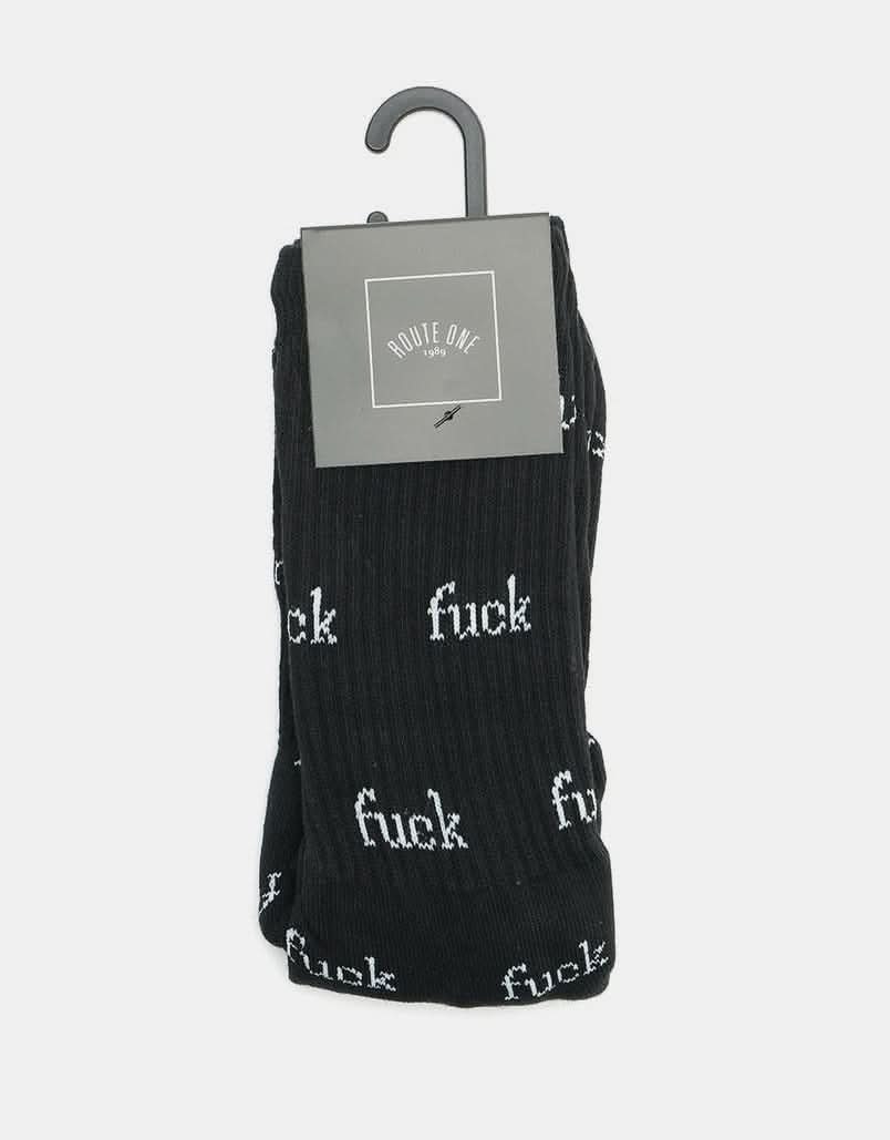 Route One F-It Crew Socks - Black