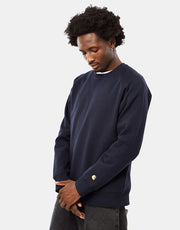 Carhartt WIP Chase Sweatshirt - Dark Navy/Gold