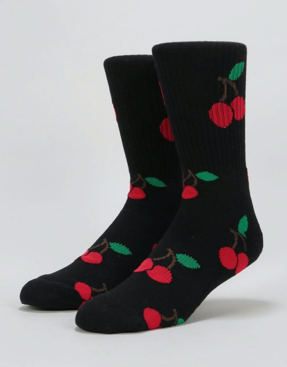 Route One Cherries Crew Socks - Black