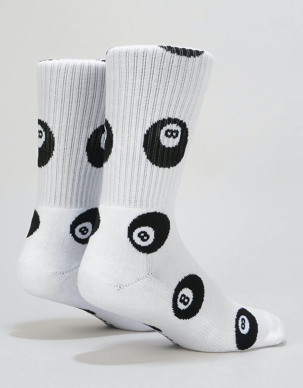 Route One 8 Ball Crew Socks - White