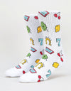 Route One Slots Crew Socks - White