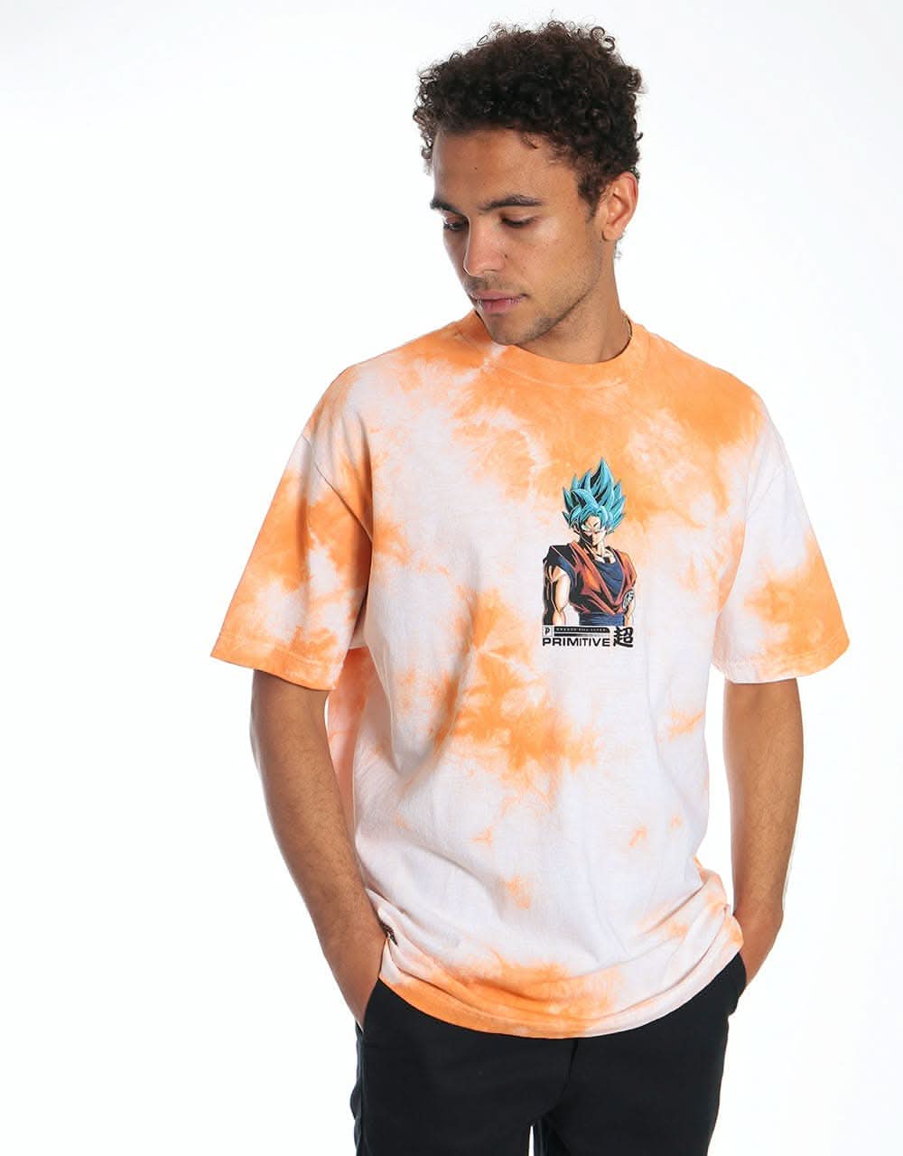 Primitive x Dragon Ball Super Shadow Goku Washed II T-Shirt - Orange