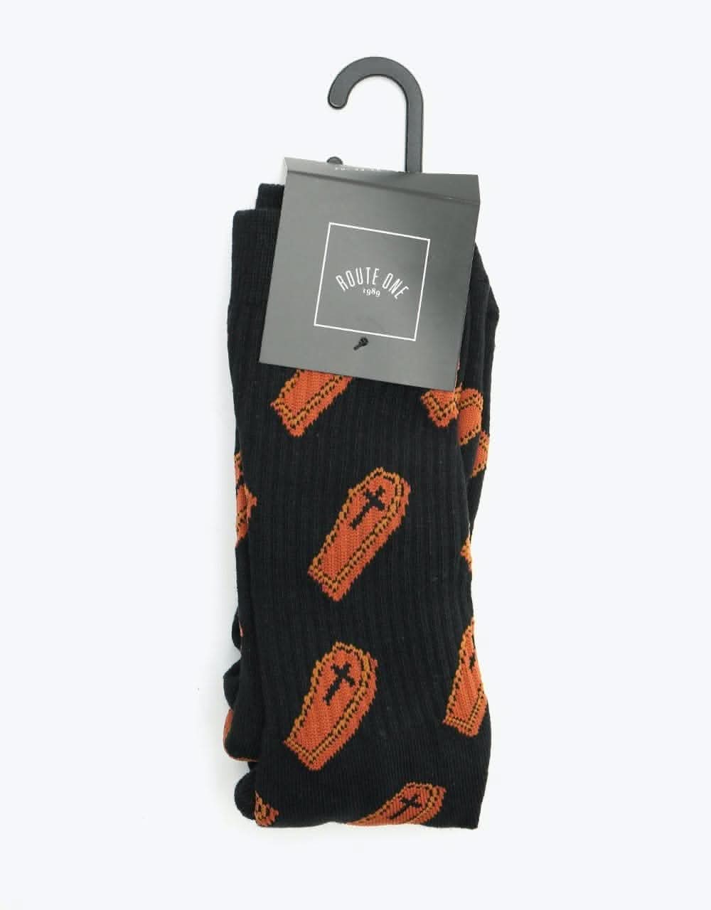 Route One Coffin Socks - Black