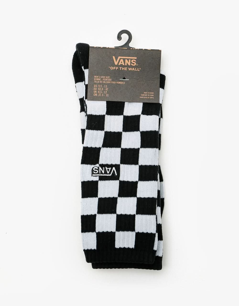 Vans Checkerboard Crew Socks - Black/White Check
