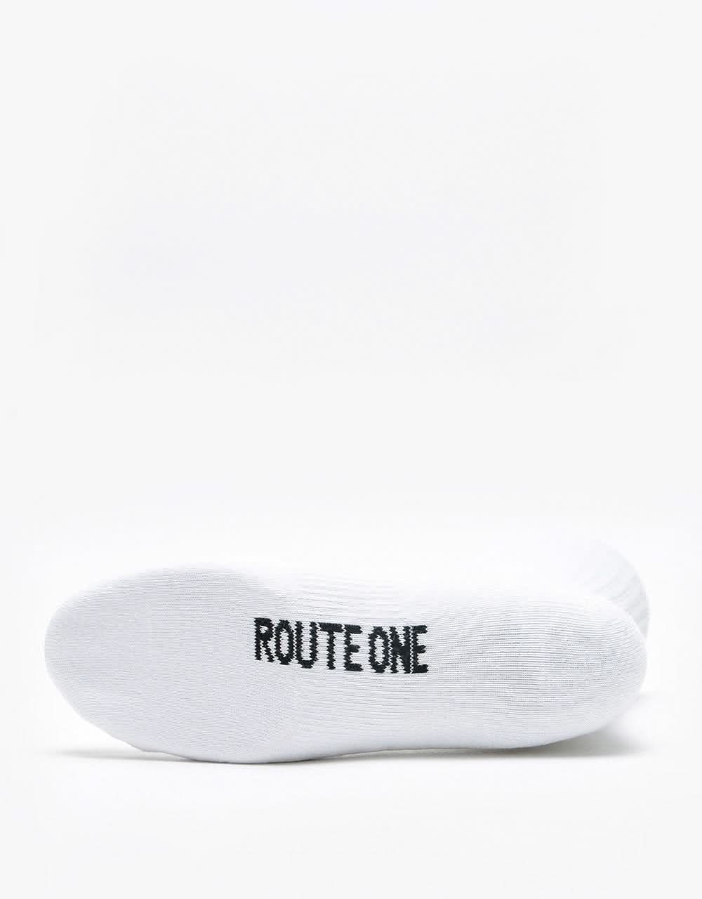 Route One Happy Crew Socks - White