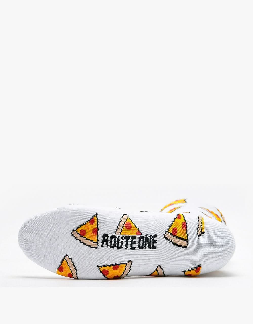 Route One Pizza Crew Socks - White