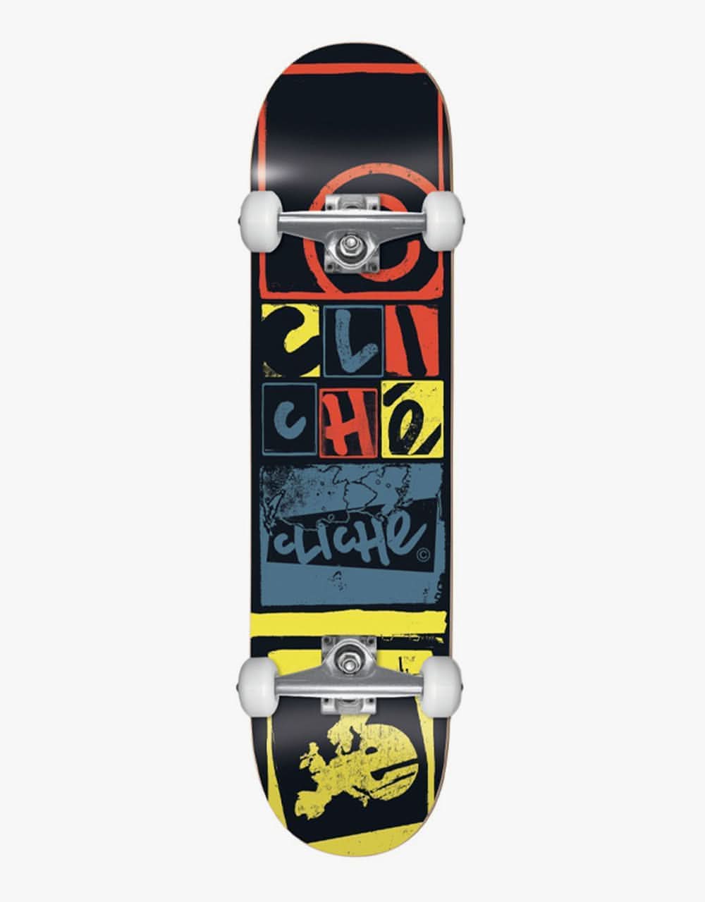 Cliché Letter Press Black Complete Skateboard - 8"
