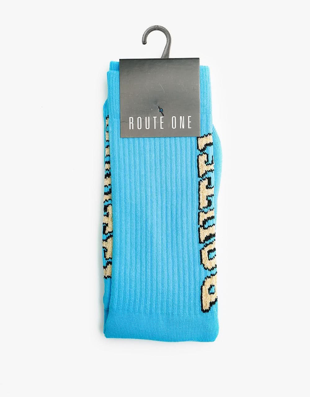 Route One Roll Up Crew Socks - Blue