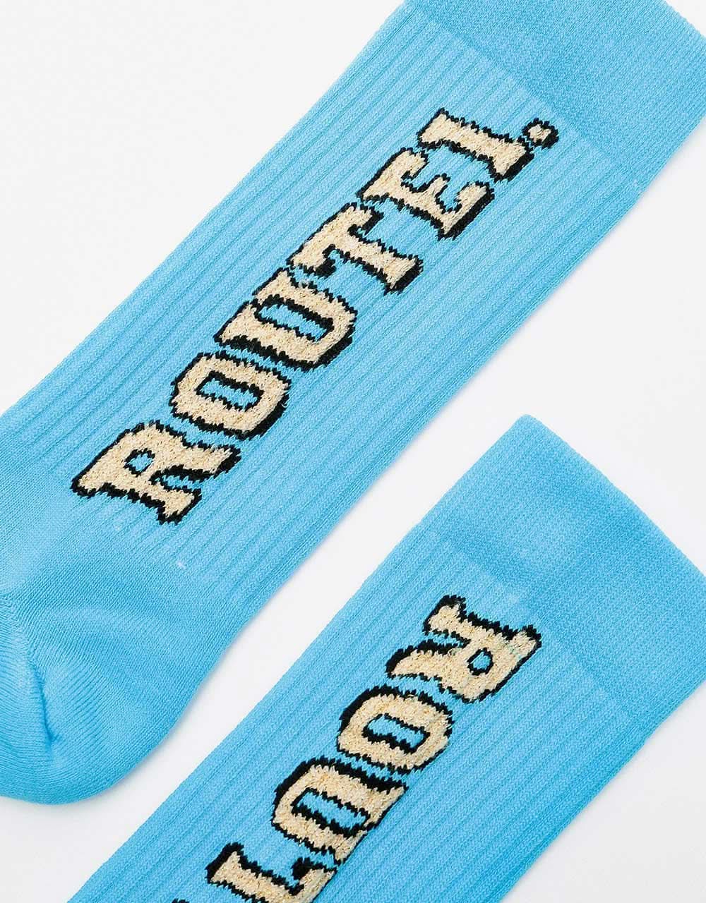 Route One Roll Up Crew Socks - Blue