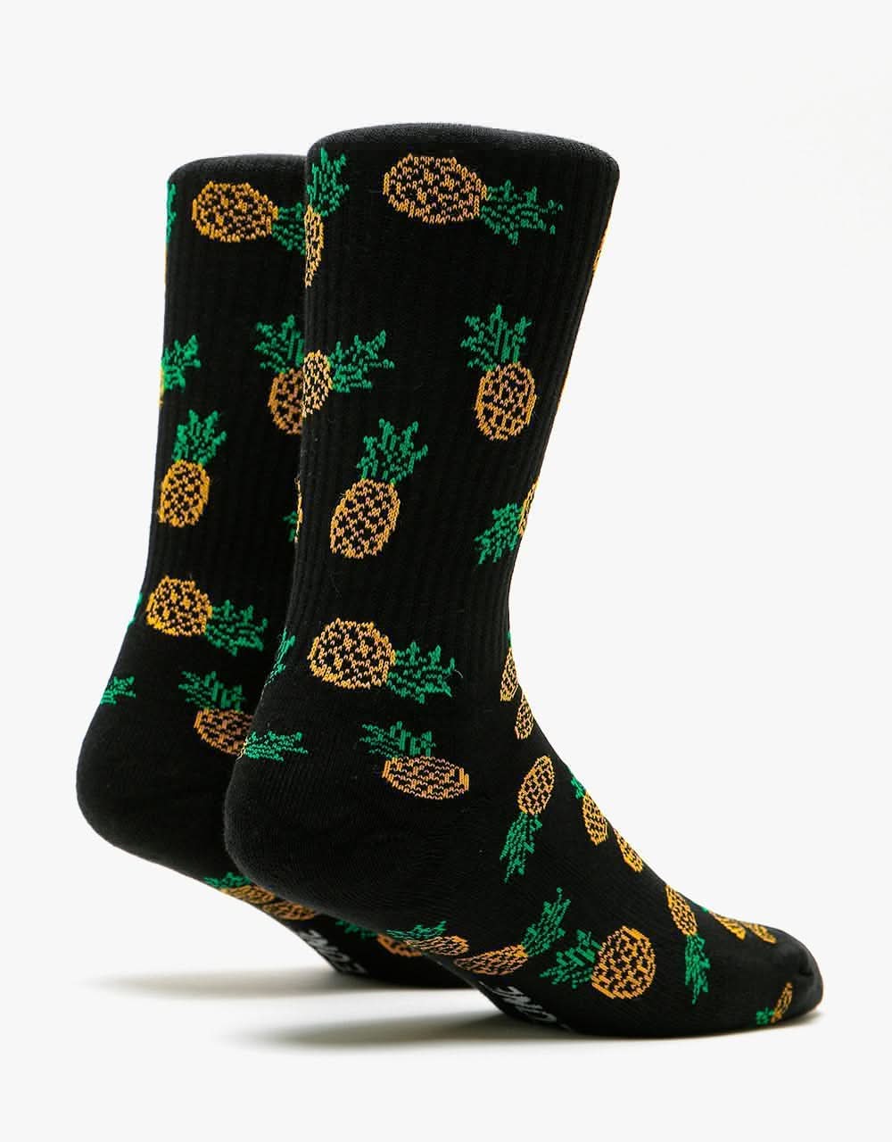 Route One Pineapples Crew Socks - Black