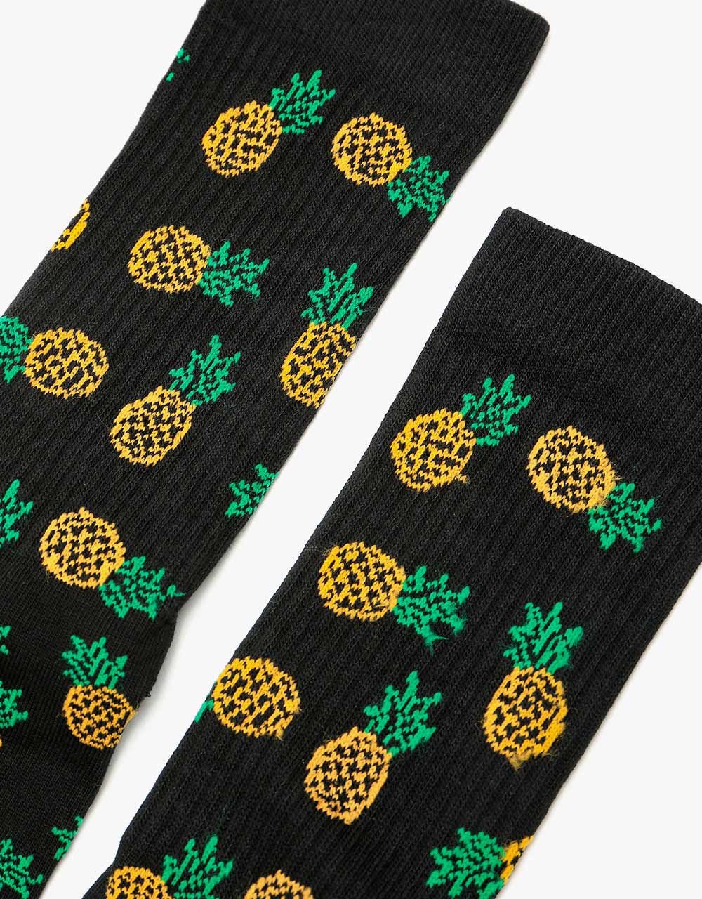 Route One Pineapples Crew Socks - Black