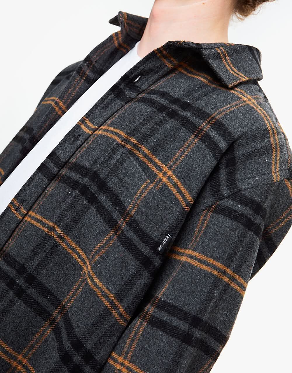 Route One Crib Flannel Shirt - Slate/Black