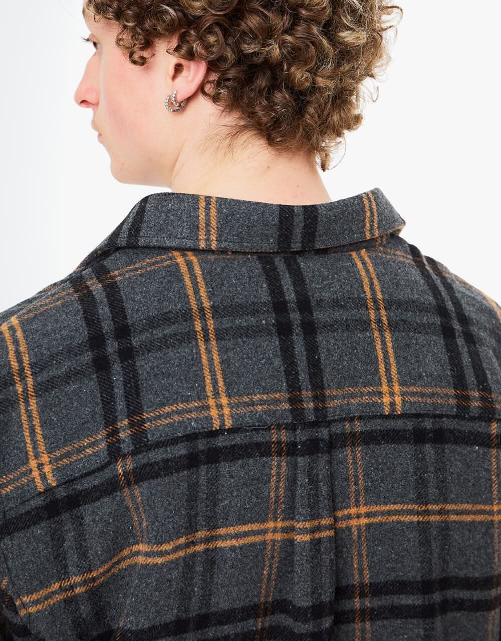 Route One Crib Flannel Shirt - Slate/Black