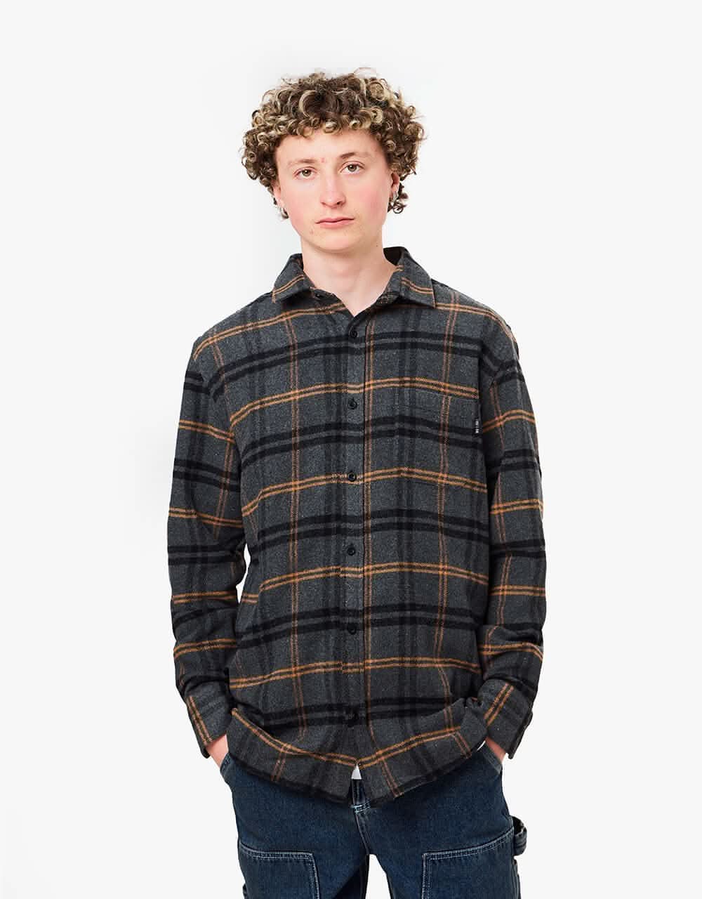 Route One Crib Flannel Shirt - Slate/Black