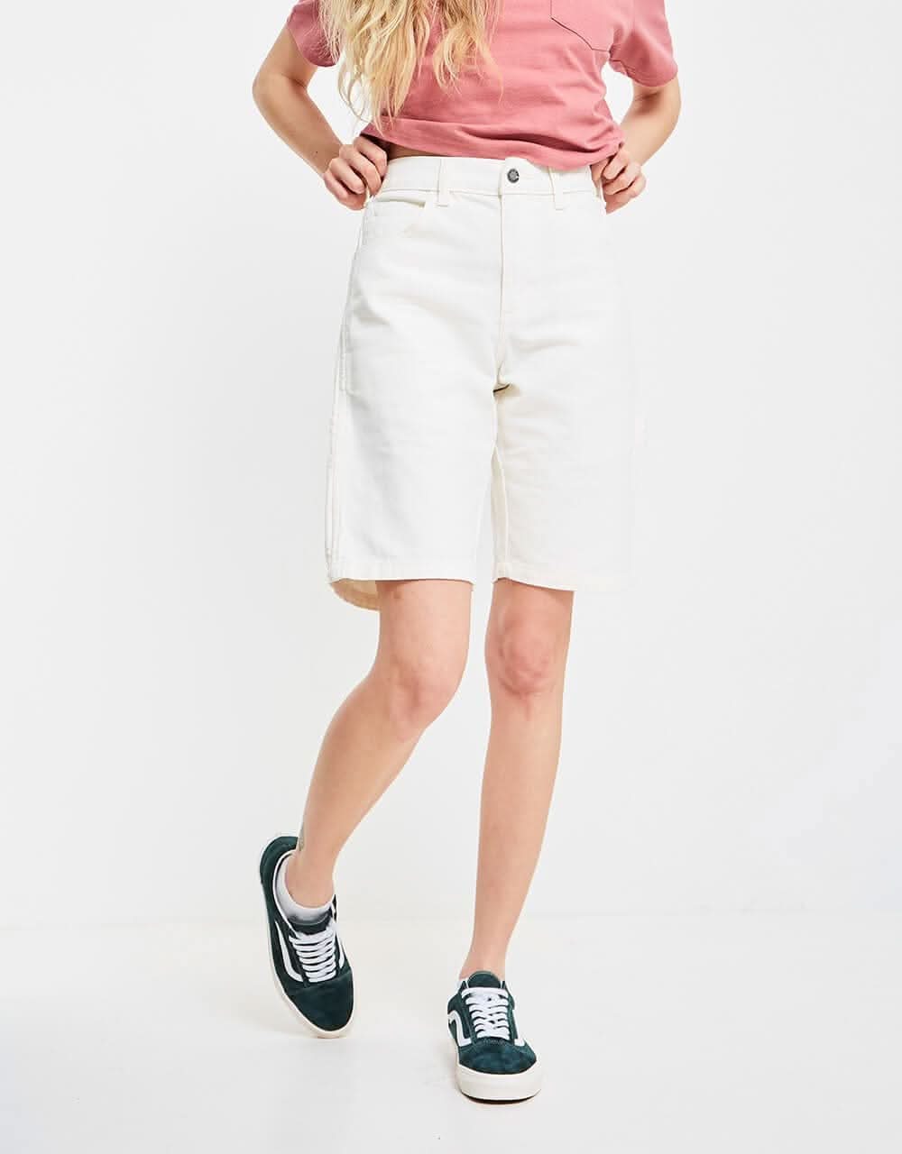 Dickies Womens Duck Canvas Carpenter Shorts - Stone Washed Cloud