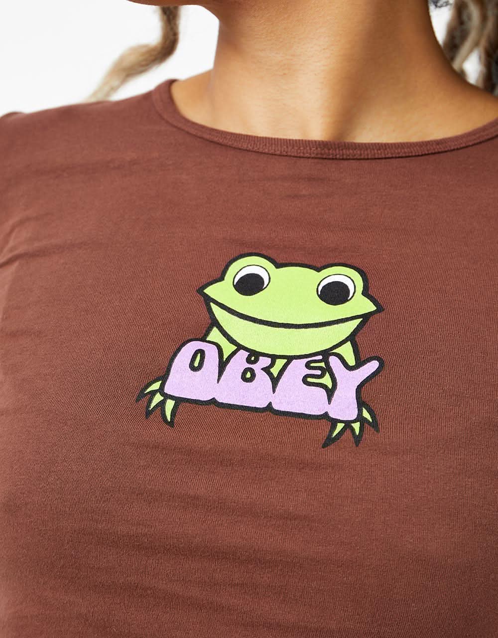 Obey Womens Ribbit T-Shirt - Sepia