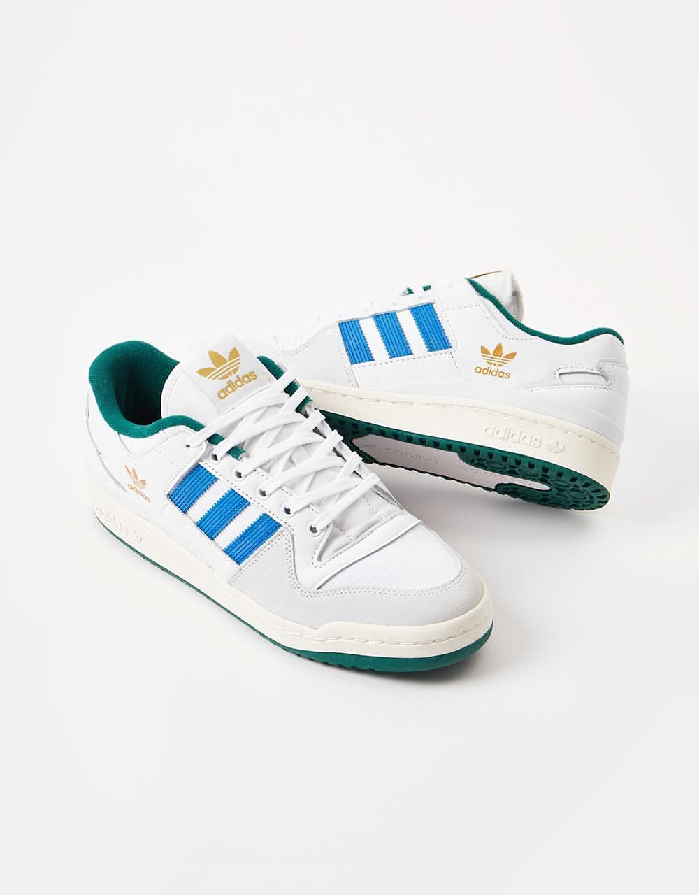 adidas Forum 84 Low ADV Skate Shoes - White/Bluebird/Collegiate Green