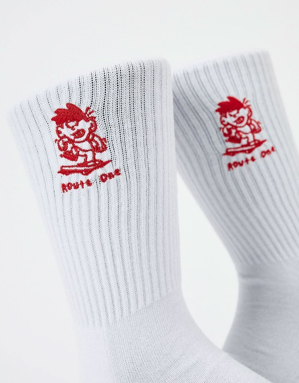 Route One Focus Crew Socks - White