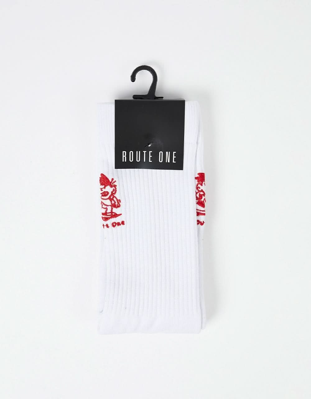 Route One Focus Crew Socks - White