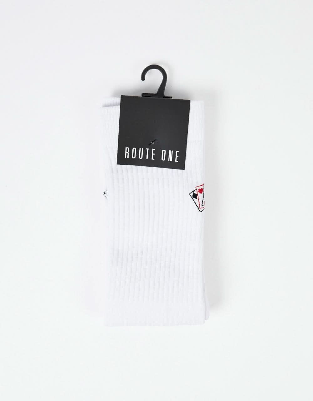 Route One Flush Crew Socks - White