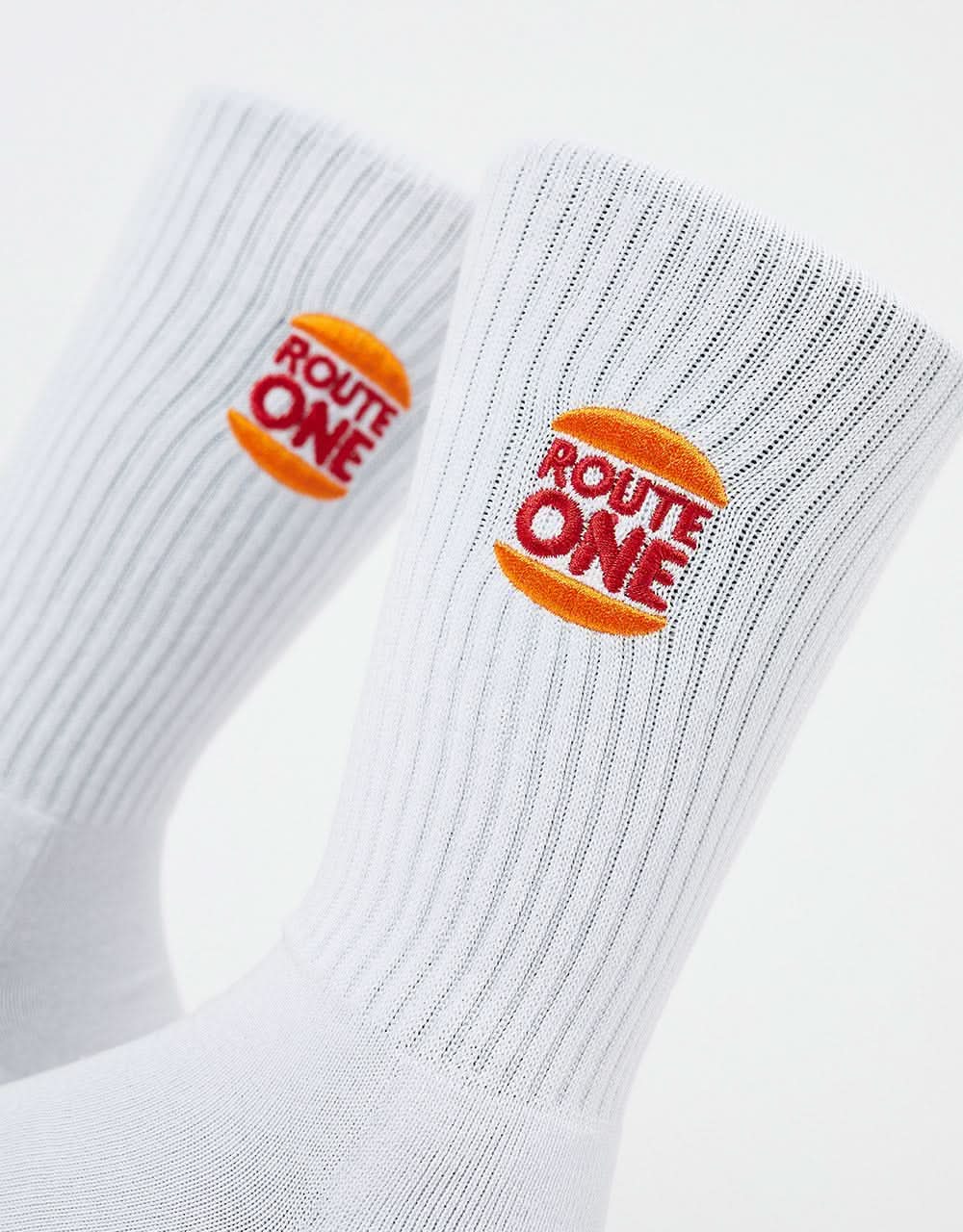 Route One King Crew Socks - White