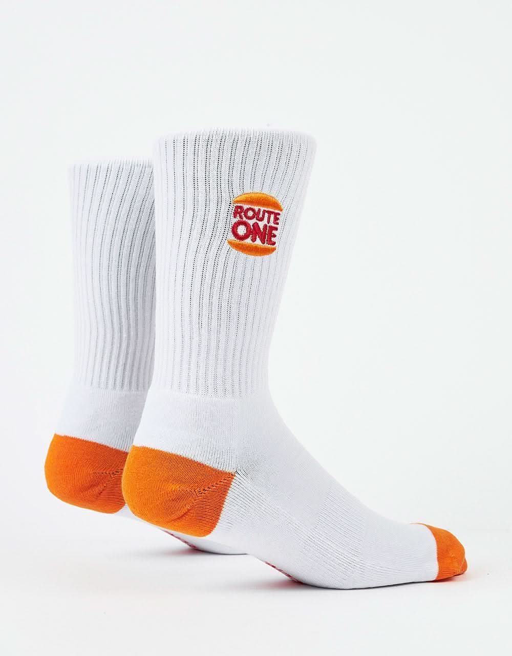 Route One King Crew Socks - White