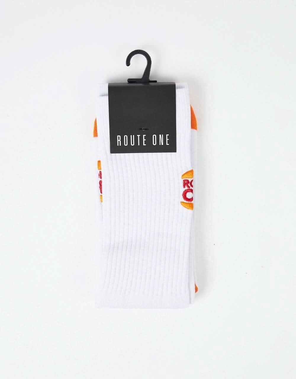 Route One King Crew Socks - White