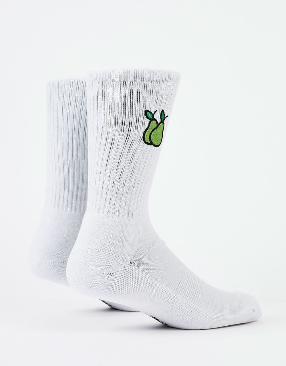 Route One Nice Pear Crew Socks - White