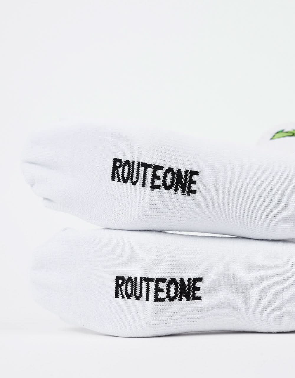 Route One Nice Pear Crew Socks - White