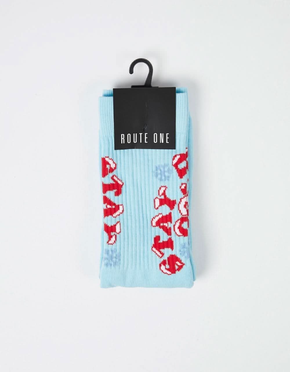 Route One Stay Cold Crew Socks - Light Blue
