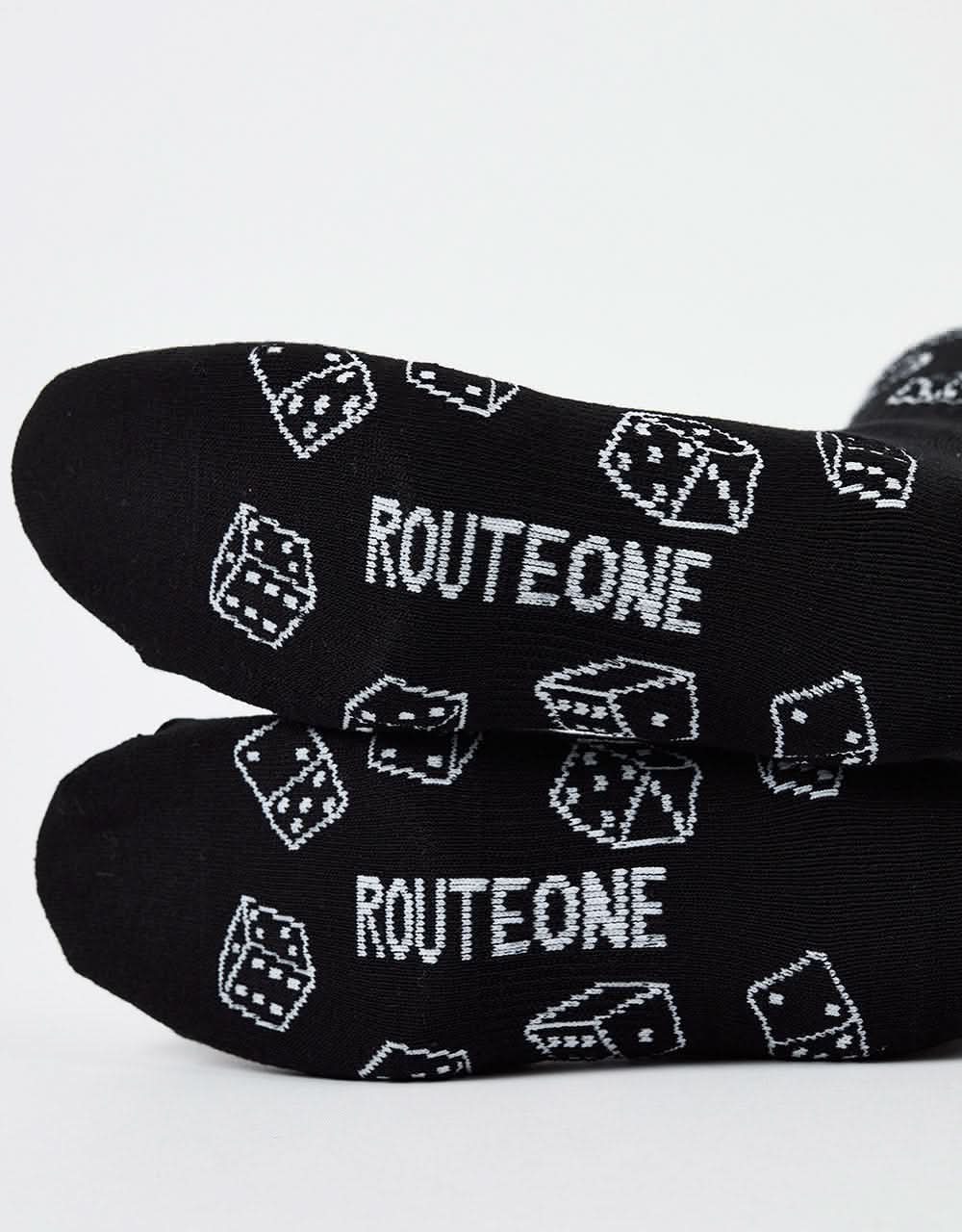 Route One Dice Crew Socks - Black