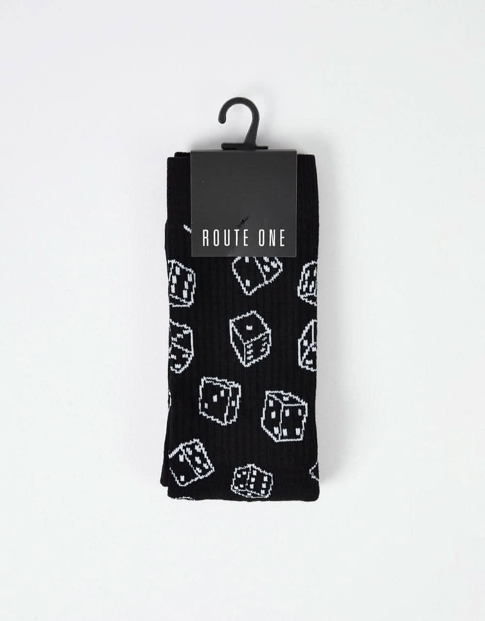 Route One Dice Crew Socks - Black