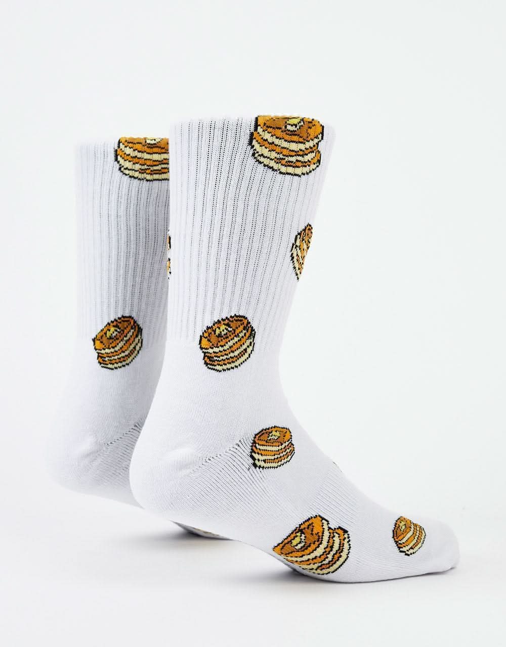 Route One Pancakes Crew Socks - White
