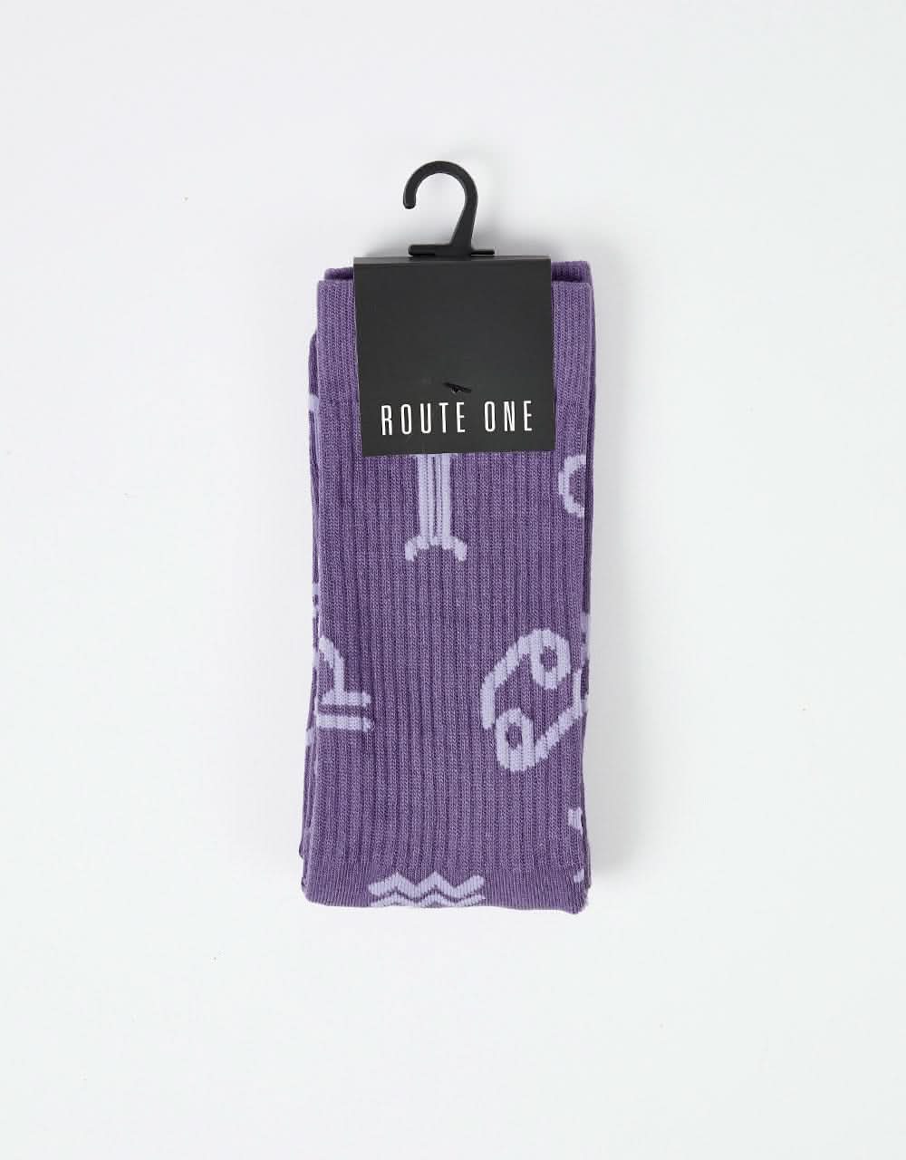 Route One Zodiac Crew Socks - Lavender Blue
