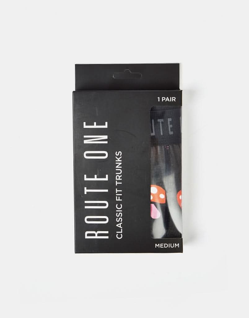 Route One Classic Boxer Shorts - Shrooms (Black)