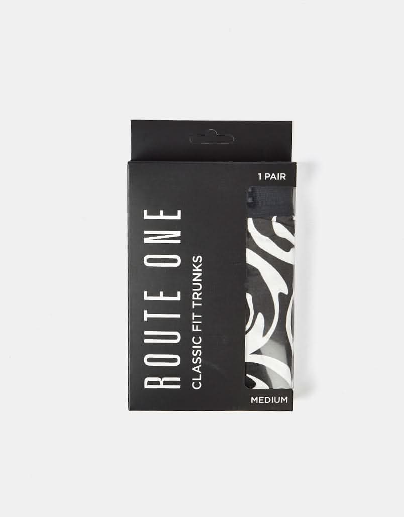 Route One Classic Boxer Shorts - Warped Smiley (Black)