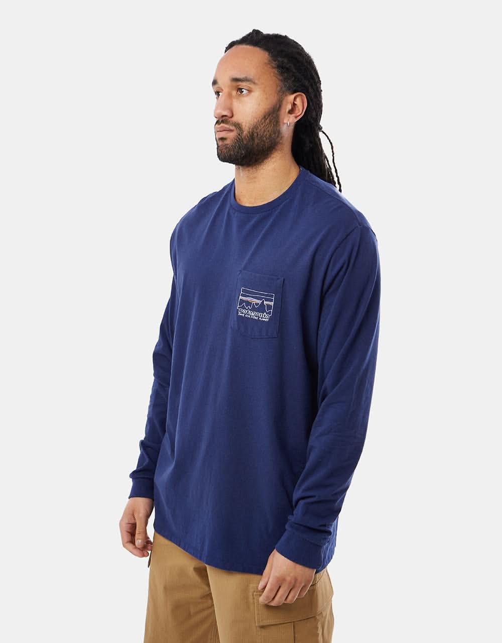 Patagonia 73 Skyline L/S Pocket Responsibili-Tee® - Sound Blue