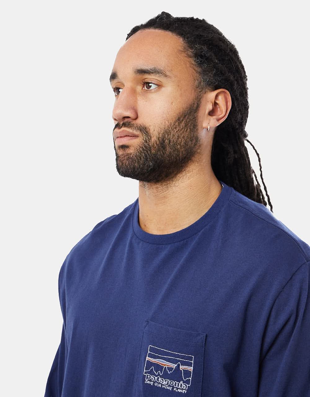 Patagonia 73 Skyline L/S Pocket Responsibili-Tee® - Sound Blue