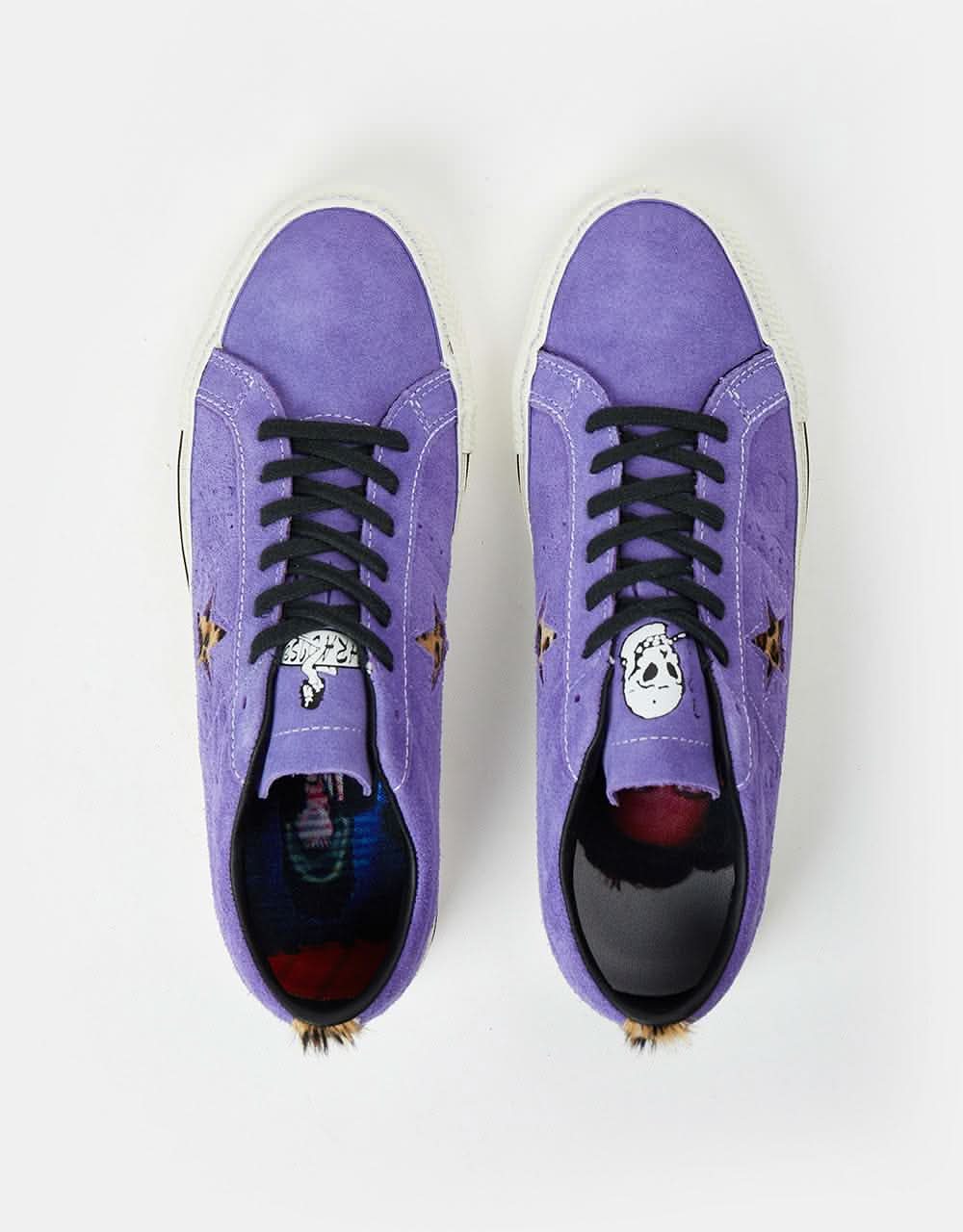 Converse x Paradise One Star Pro Sean Pablo Skate Shoes - Wild Lilac/Black/Egret