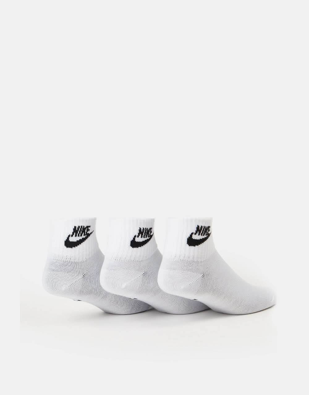 Nike Everyday Essential Ankle Socks 3 Pack - White/Black