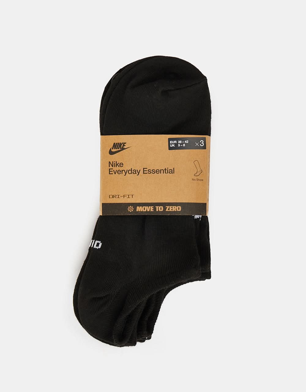 Nike Everyday Essentials No Show Socks 3 Pack - Black/White